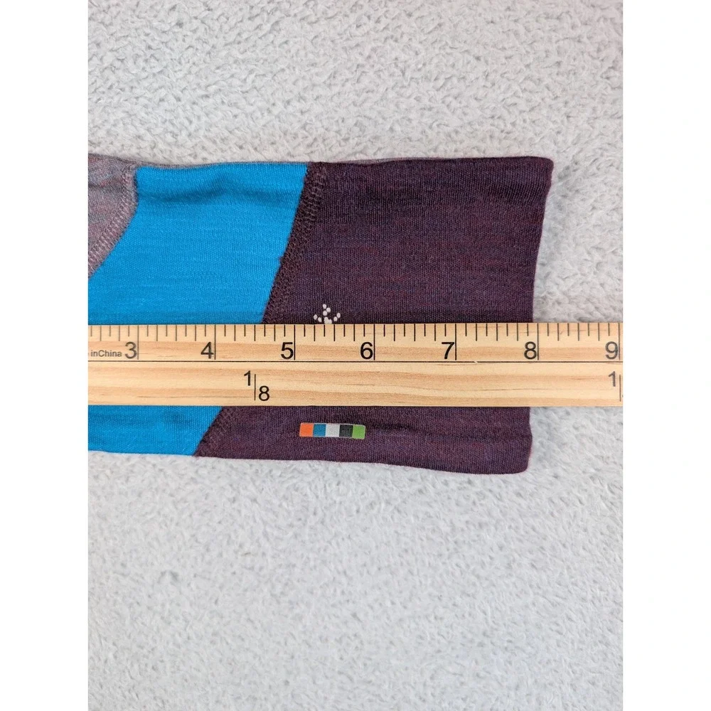 Smartwool Merino Wool Headband Colorblock Purple Blue Grey Outdoor Ear Warmer
